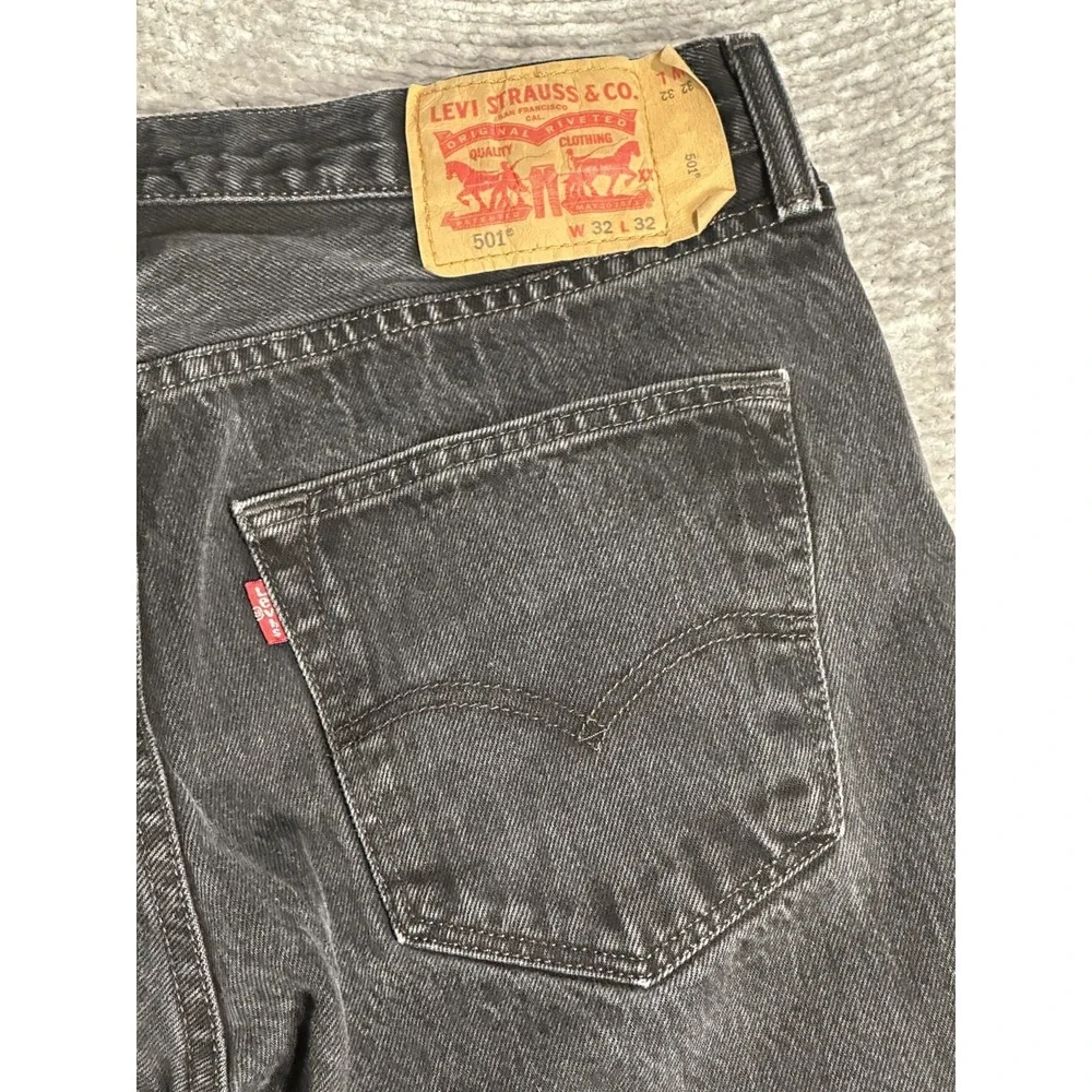 Levi's Men's 501 Slim Flex Fit Black Charcoal Jeans 32x32